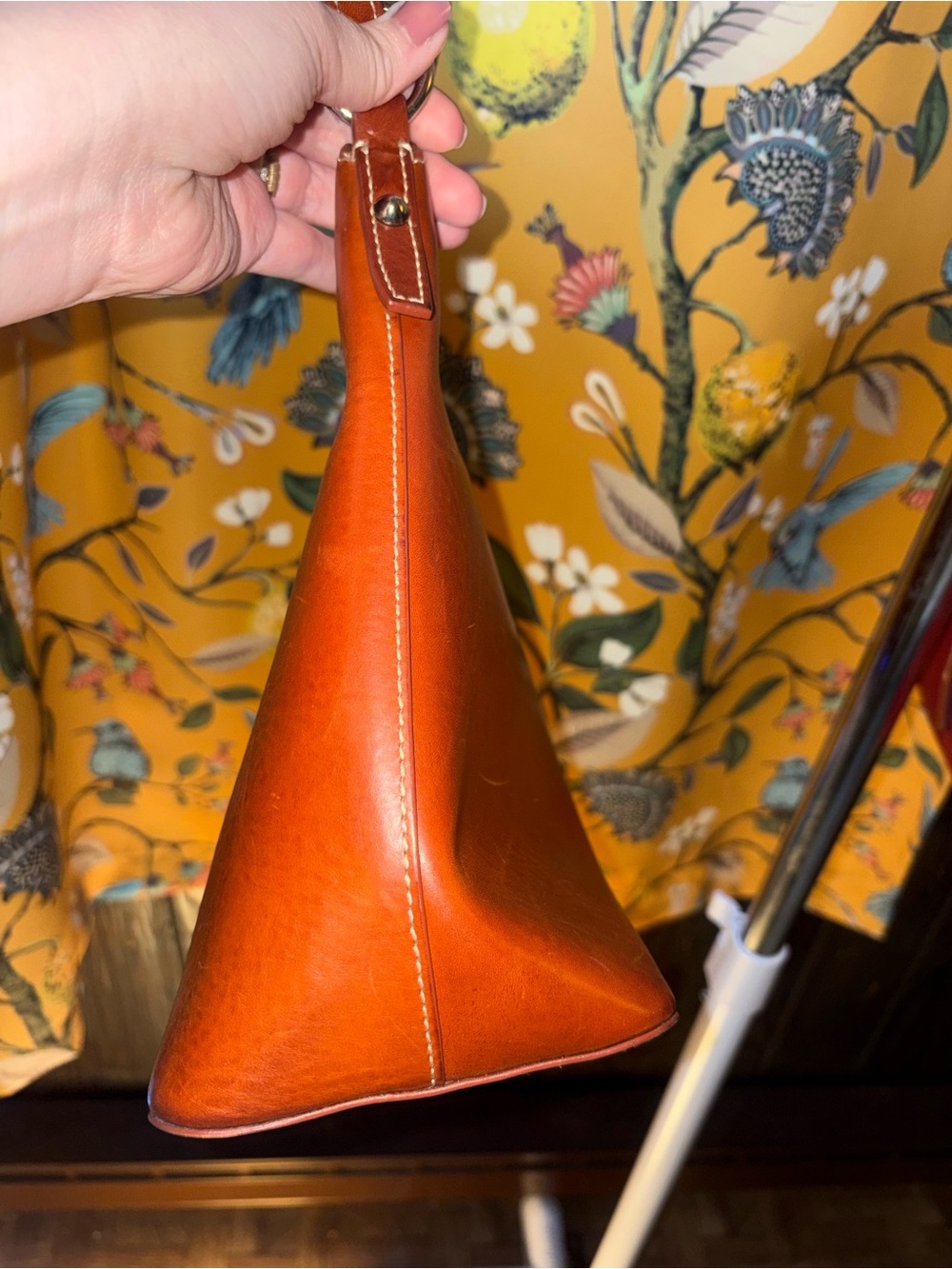 Dooney And Bourke Toscana Florentine Cognac Turnlock Hobo Purse - Picture 12 of 13